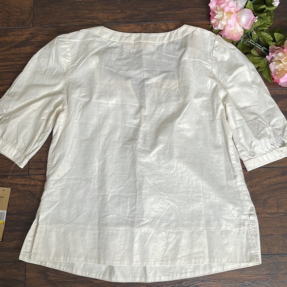 DKNY Pretty shimmer detail short sleeve top - Picture 4 of 5